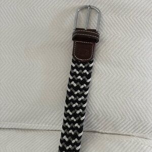 Men's Black and White Woven Belt